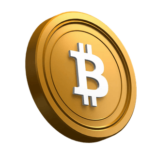 比特幣 BTC 硬幣傾斜作為英雄區塊的視覺元素